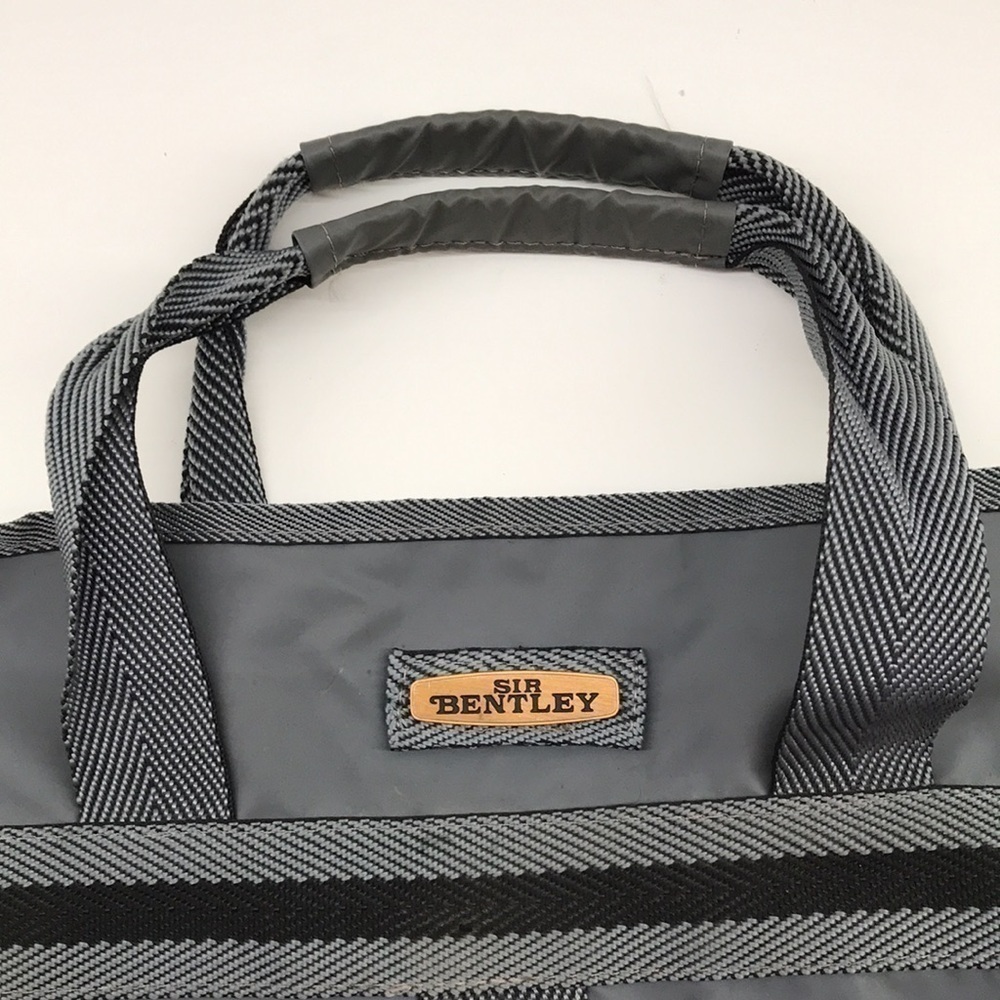 SIR BENTLEY—Vintage—Large Gray Lightweight Foldable Tote Bag 18 1/2” x 12” - Picture 4 of 15
